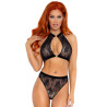 Leg Avenue - Ensemble Deux Pièces Haut Lisse Et Culotte Noir M/L